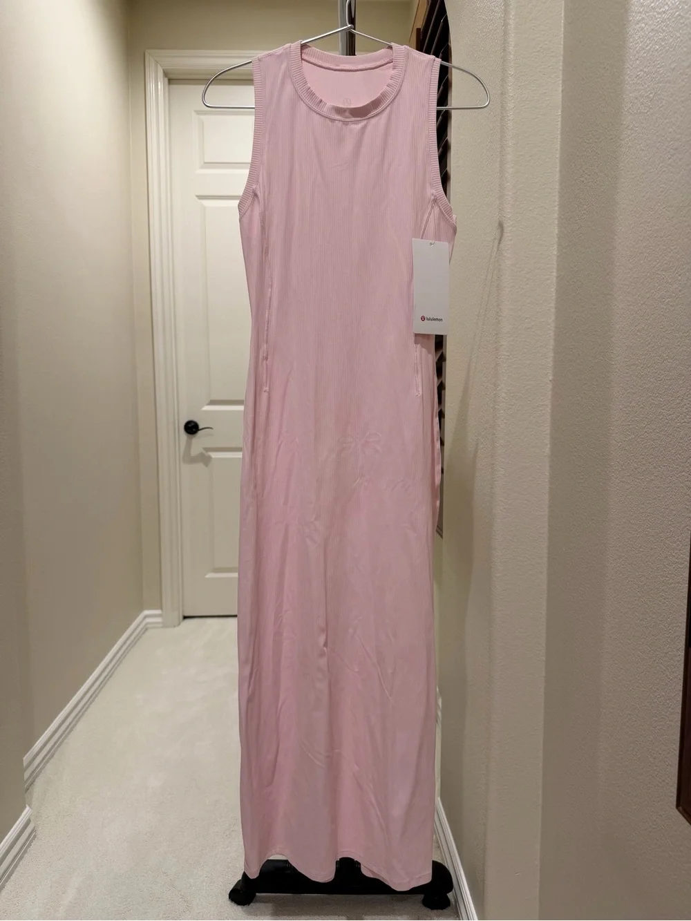 NWT Lululemon All Aligned Ribbed Midi Dress Strawberry Milkshake STMI Size 4